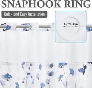 CF personnalisé <span class=keywords><strong>double</strong></span> couche détachable fleur imperméable polyester sans crochet rideau de douche tissu doublure ensemble en gros pour salle de bain - Product Image 4