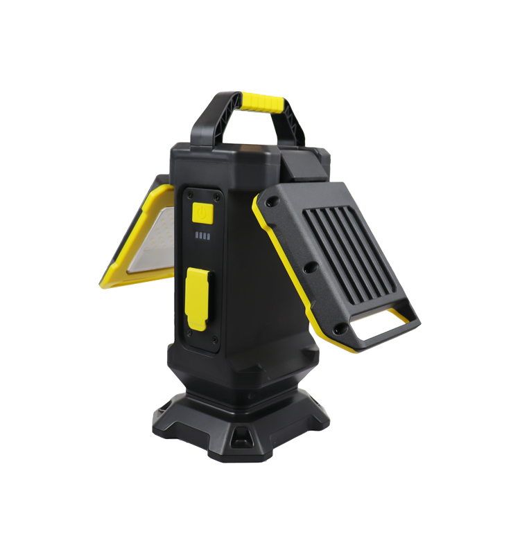 20W DC Rechargeable Dimmable LED Work Light Two Light Panels IP54 Rated 120 Beam Angle Ra80 1500 Lumens 30000 Hours Multi-Color