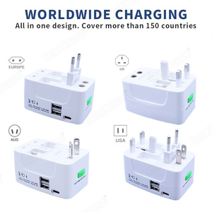 Universeller Reise adapter All-in-One US UK EU AU Weltweiter Reisest ecker adapter Mit USB C und 2 USB-Reise adapter - Product Image 5