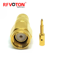 Manufacturer 50 Ohm Gold Plated SMA Male Plug Crimp RF Coaxial Plug for LMR240 LMR-240 H-155 RG59 RF Coax Coaxial Connectors