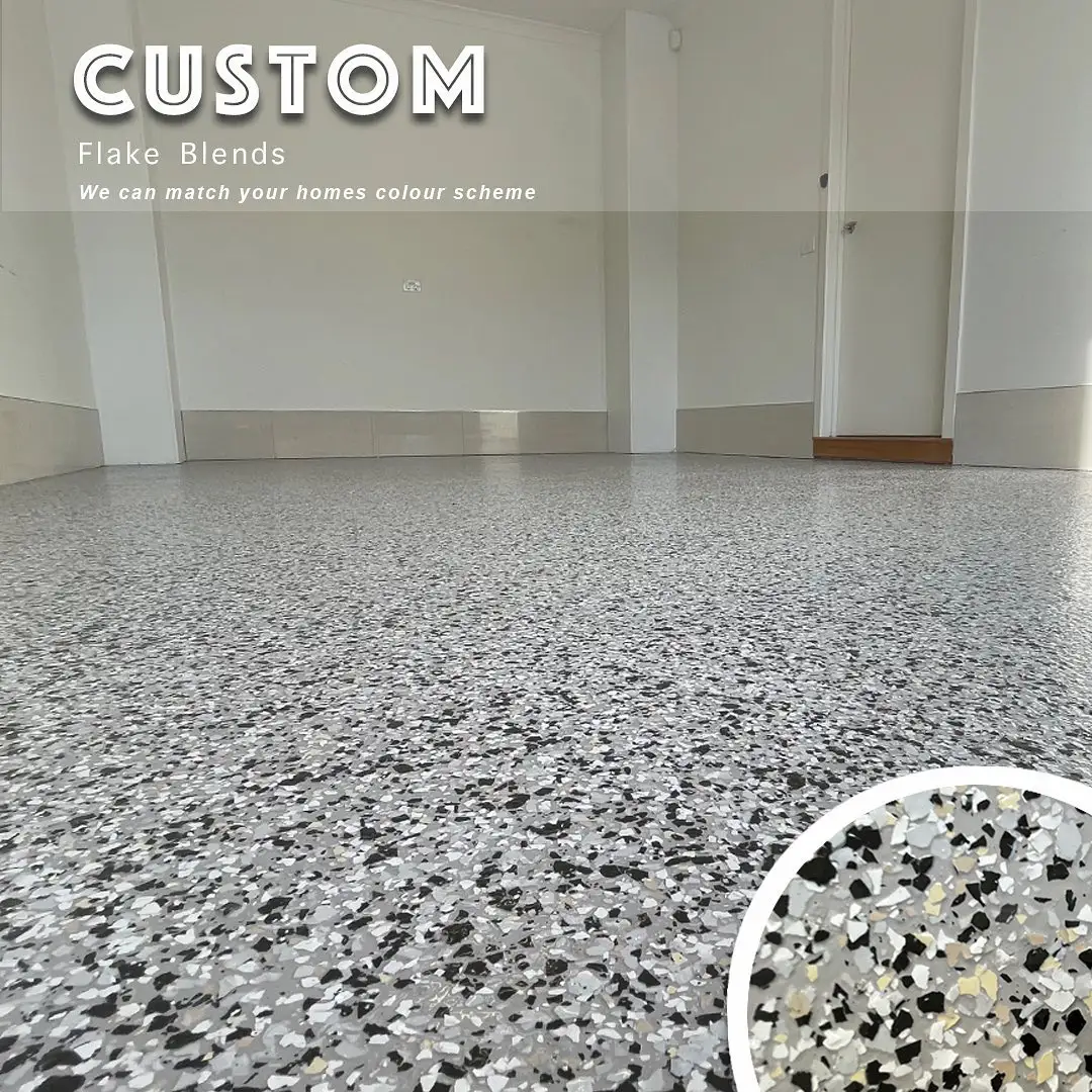 CNMI Tiras de pintura para piso decorativo, kit de revestimento de piso de concreto com mistura de cores de 3 a 5 mm para piso de garagem e interiores