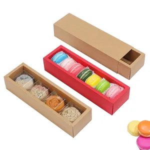 Custom printing sweet cake gift box packaging macaron food paper box with clear window