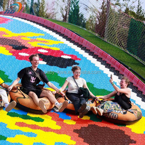 Manèges de parc d'attractions commerciaux, équipement de jeu extérieur, toboggan géant en plastique pour adultes, toboggan sec arc-en-ciel pour enfants - Product Image 4