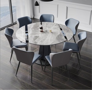 Nhà Máy Trung Quốc Bàn Ăn Khung Vàng Cổ Điển Nhà Hàng Bàn Ăn Đá Trắng Sang Trọng - Product Image 5