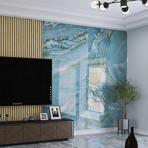 Panneau mural décoratif en <span class=keywords><strong>PVC</strong></span> pour salon, motif personnalisé, luxe, haute brillance, <span class=keywords><strong>dalle</strong></span> de marbre UV, 2 mm, 2,5 mm - Product Image 3