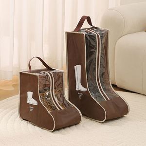 Sacs de rangement portables pour bottes, sacs à chaussures anti-poussière pour le rangement, organisateur de bottes hautes zippées, sac de protection avec poignée - Product Image 2
