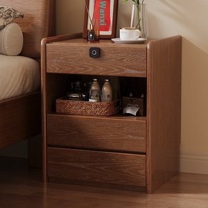 <span class=keywords><strong>Table</strong></span> <span class=keywords><strong>de</strong></span> chevet moderne et simple en bois massif avec serrure à empreintes digitales armoire <span class=keywords><strong>de</strong></span> rangement intelligente pour la sécurité à domicile petit salon - Product Image 2