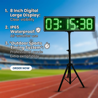 Sistema de Cronometraje para Carreras Deportivas YZ, Reloj Electrónico de Ritmo LED Verde Impermeable de 8 Pulgadas de un Solo Lado, Cronómetro para Maratón