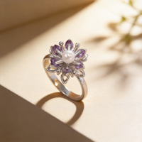 Bague Éternité Zircon Spirale Florale pour Femme – Bijou Tendance pour Fiançailles et Mariage, Laiton Plaqué Rhodium/Or, Élégant au Quotidien
