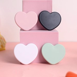 Miroir de poche miniature personnalisé avec logo, forme de cœur noir, miroir cosmétique féminin personnalisé - Product Image 2