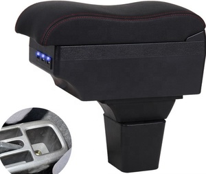 Caja de Almacenamiento para Reposabrazos de Consola Central de Coche Francés en Piel Sintética Negra con Diseño USB para Renault <span class=keywords><strong>Kwid</strong></span> - Product Image 3