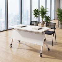 Meubles commerciaux modernes, bureau de formation pliable carré pour salles de réunion, tables de conférence, design à plateau rabattable, mobile