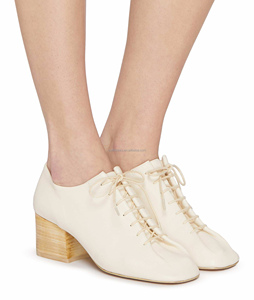 Pumps Derby en peau de mouton à bout carré, originaux, neufs, <span class=keywords><strong>talon</strong></span> empilé de 55 mm, cuir, sandales Mary Jane pour filles, talons carrés de ballerine - Product Image 6