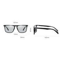 Haute qualité cadre en plastique noir lunettes de soleil à changement de couleur carré conduite hommes lunettes de soleil photochromiques polarisées 2025