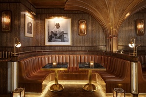 مقاعد منحنية عتيقة للمطاعم، أثاث خشبي للبار، مجموعات مطاعم، طاولة طعام خشبية وكراسي - Product Image 2