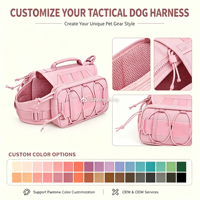 Harnais tactique robuste anti-traction pour chien, gilet respirant de style tactique avec système Molle pour grandes races Rose Qute