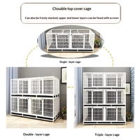 Cage d'élevage rectangulaire multi-niveaux pour chats et chiens, en maille renforcée, plateforme de logement pour animaux, sans fermeture