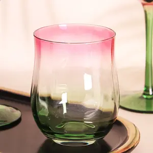 Креативный винтажный тюльпан винный бокал ручной выдувной красный градиентный Кубок с узким краем хрустальный бокал для вина