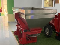 Épandeur d'engrais à double disque, grande trémie en acier inoxydable, distribution uniforme, semoir agricole
