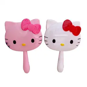 Karikatur Sanrio Hello Kitty tragbarer Make-Up-Spiegel Kawaii Kt Katzengriff Make-Up-Spiegel für Mädchen Geburtstagsgeschenk