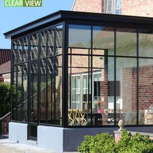 Niche moderne en aluminium trempé, pour toutes saisons, clôture à <span class=keywords><strong>porte</strong></span> coulissante, toit plat, <span class=keywords><strong>maison</strong></span> d'extérieur - Product Image 2