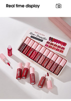 Ensemble de gloss à lèvres non transférable - 12 couleurs, kit de gloss à lèvres mat longue durée, teinte à lèvres imperméable anti-bavures pour la vente en gros