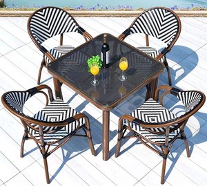 XY miglior caffè all'aperto per il tempo libero patio all'aperto sedia da giardino rattan tavolo e sedia combinazione - Product Image 6