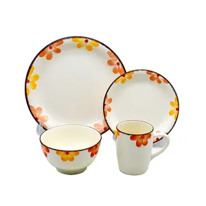 White ceramic dishes 16pcs elegant kitchen set dinnerware/dinnerware sets lightweight/dinnerware set flowers