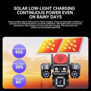 Cámara Solar WiFi con Seguimiento Automático Humano, Pantalla Dividida en 4, Alarma con Bocina, Luz Intermitente Roja y Azul, Impermeable, Hieasy Villa Surve - Product Image 4