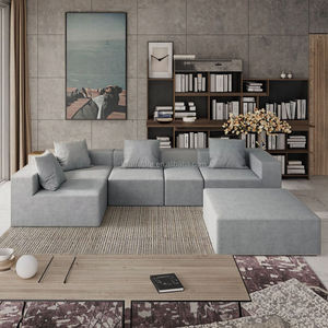 Customizable Nordic Light Luxury Fabric Canapé Living Room Furniture Modern Soft <b>Sponge</b> Modular Sectional Curved <b>Sofa</b> Set - Product Image 4