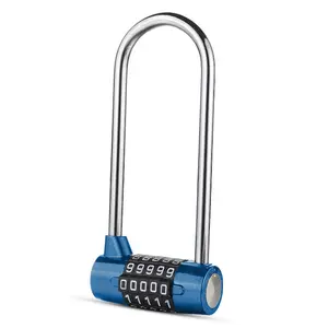 Factory Wholesale 5 Digit Combination Lock Door Handles Safety Padlock Luggage Locker Blue