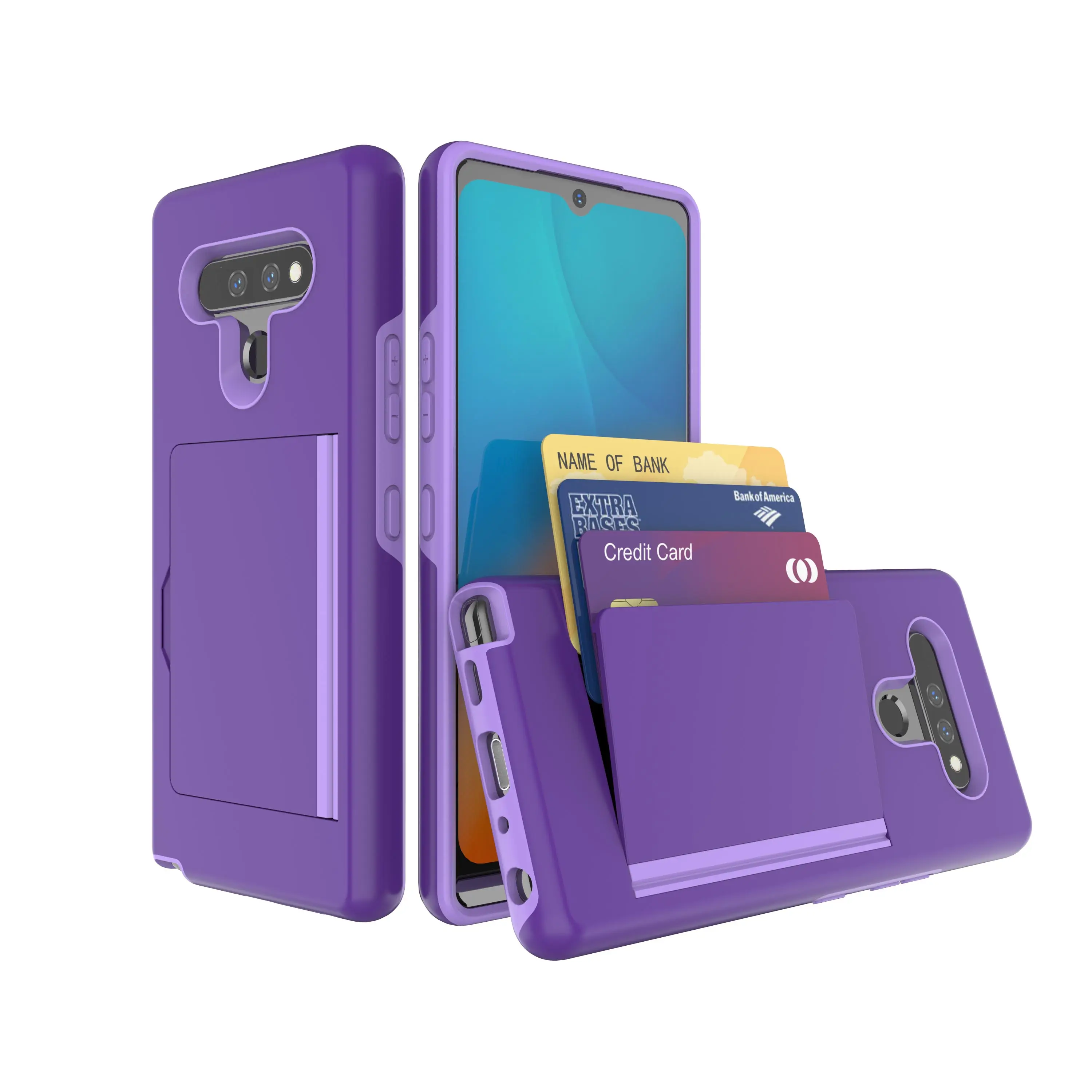 Grosir Kartu Kredit Pemegang Case Dompet Ponsel Case untuk LG K51 Penemuan Baru 2020 Shockproof Lembut TPU Menutupi Belakang untuk LG Stylo 6