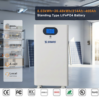 SAMAS - Paquete de Baterías de Litio LiFePO4 de 51.2V, 8-20kWh, Sistema de Almacenamiento de Energía Doméstico Híbrido, Comunicación CAN, BMS Inteligente, 100Ah