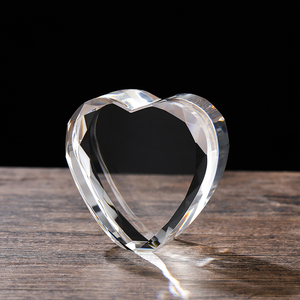 Cœur transparent multi-facettes en <span class=keywords><strong>cristal</strong></span> K9 vierge pour gravure laser, ornement 3D pour photos, mariage, anniversaire, Saint-Valentin - Product Image 3