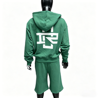 Conjunto de 2 Piezas de Ropa Deportiva con Logotipo Personalizado, Pantalones Deportivos con Estampado Puff, Sudadera con Capucha, Trajes Deportivos para Hombre