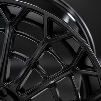 Nouvelle jante en alliage d'aluminium forgé, multi-rayons, maille nid d'abeille, noir brillant, logo personnalisé, jante de voiture 16-22 pouces 5x114.3, rétrofit/amélioration