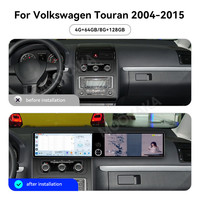 Navigation GPS Android double écran 12,3 pouces pour Volkswagen Touran 2004-2015, autoradio multimédia, lecteur vidéo