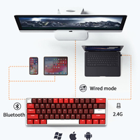 Clavier mécanique sans fil Mathew Tech HW61 Mini 60% RGB pour jeux 61 touches