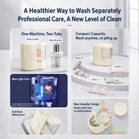 Portable Automatic Washer Dryer Combo Multi-Functional Mini Washing Machine Quick Clean for Makeup Brushes Underwear & Socks