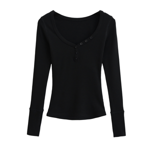 Runwaylover 3922 Printemps 2025 T-shirt basique à col en V sexy pour femme - Product Image 5