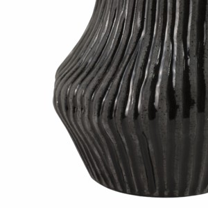 Vaso in ceramica affusolato, moderno, nero, decorativo, per fiori, da soggiorno, camera da letto, tavolo. - Product Image 5