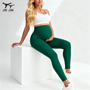 Leggings de yoga de maternité JIEJIN taille haute, séchage rapide, extensibles, non transparents, pour le sport et les vêtements de détente - Product Image 1
