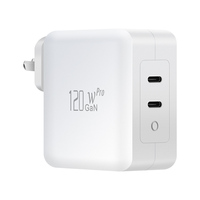 Adaptateur secteur mural double USB-C PD, alimentation 120W GaN, chargeur rapide pour téléphone portable, ordinateur portable, compatible avec Infinix, Mi, Redmi, iPhone, Macbook