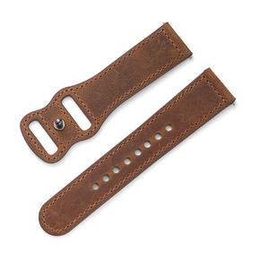 Bracelet de montre en cuir de cheval fou à dégagement rapide en daim de 22mm style de luxe pour Samsung Huawei <span class=keywords><strong>Moto</strong></span> - Product Image 1
