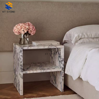 Table d'appoint multifonctionnelle en marbre KT STONE, pour canapé, chambre, balcon, mini table de loisirs en marbre