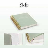 Agenda d'affaires personnalisable avec logo, reliure spirale et couverture en papier, fonction magnétique, idéal pour cadeau et promotion, boîte incluse