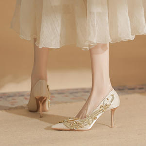 Chaussures d'hiver à talons hauts pointus en strass, talon aiguille, dessus en cuir véritable, antidérapantes, style Phénix, sexy - Product Image 5