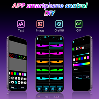 Accesorios para Coche Pantalla LED Flexible Programable por USB Luz de Ojo de Diablo para Camión Lámpara de Ojo Colorida Pantalla Suave para Ventana de Coche
