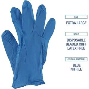 Guantes de Nitrilo Desechables Boardwalk Serie 395, Sin Polvo, Extra Grandes, 5 Mil de Grosor, 9.5 Pulgadas de Largo, Azules, de Uso General - Product Image 3