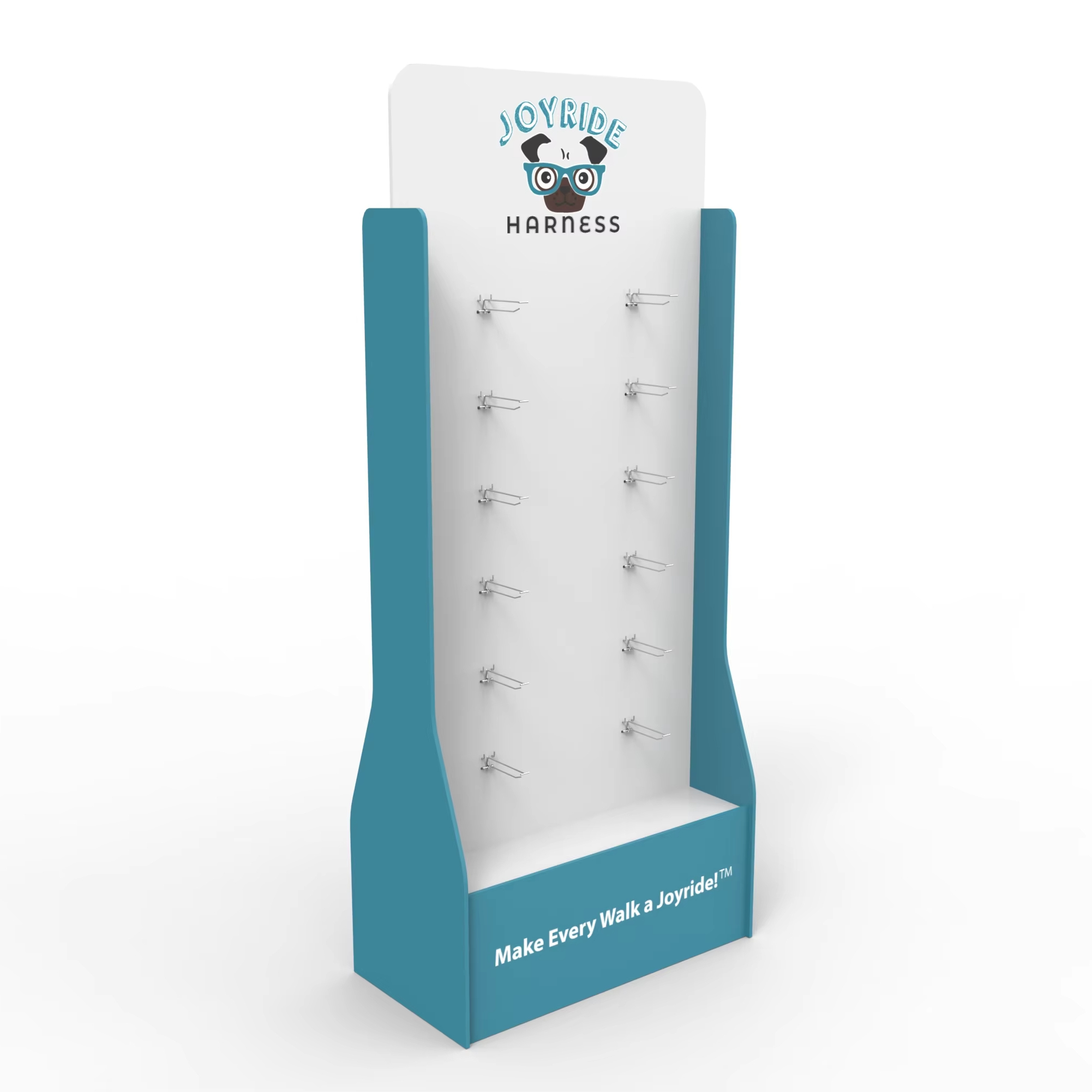 Apache Customizable Hook Display Racks Floor Mounted Perforated Boards Supermarkets Wood Paper PVC Metal Options Available — view 3